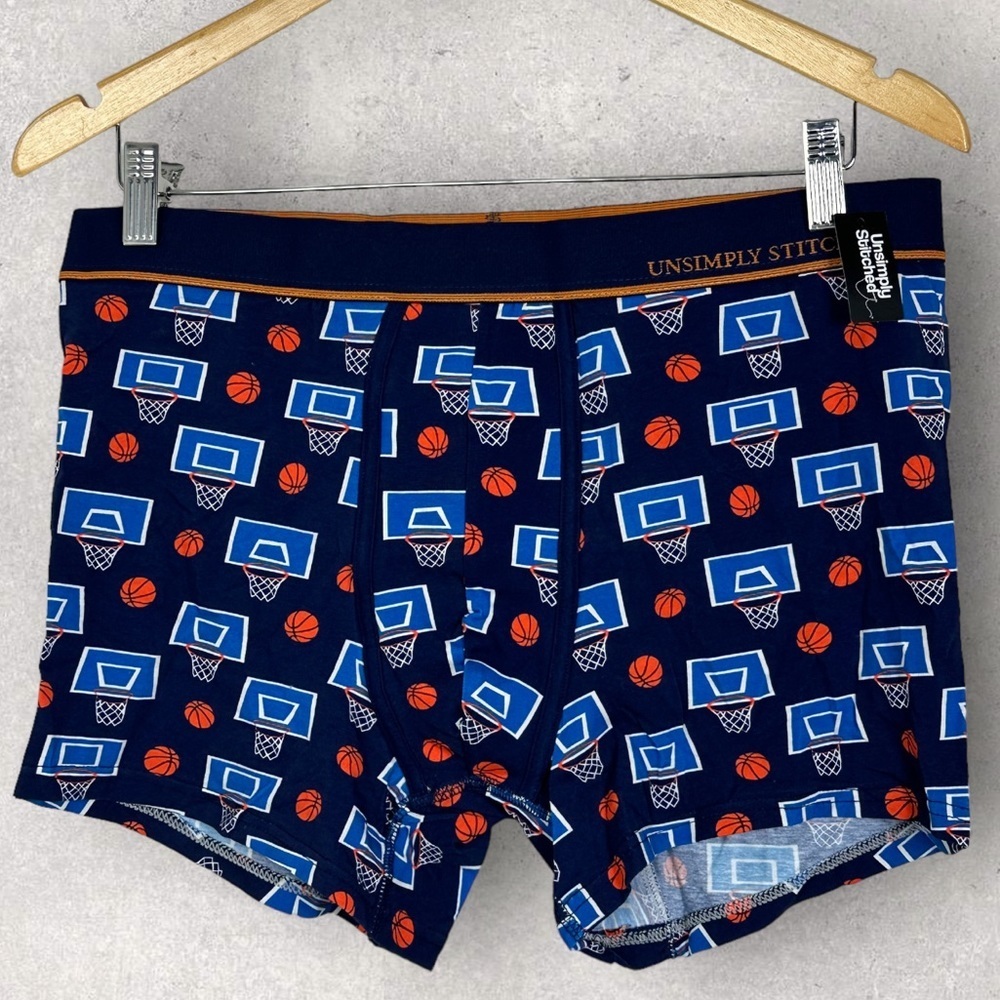 NWT Unsimply Stitched Basketball Print‎ Boxer Brief Underwear Shorts Size XL New